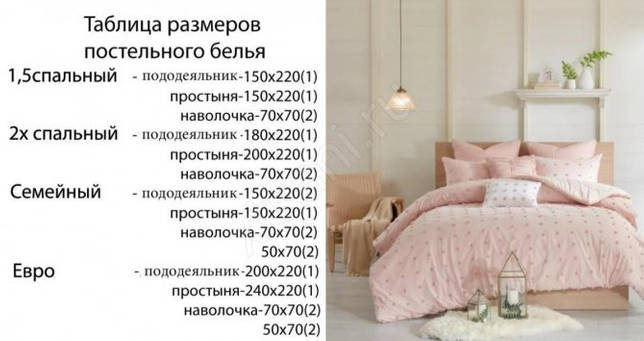 Размер 1,5-спального постельного белья и полуторной кровати